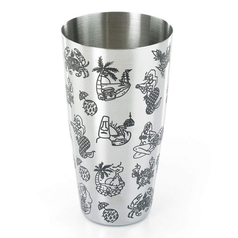 Barfly Cocktail Tin, Large 28 oz (828 ml), Stainless Steel, Tiki - Image 5